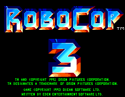 RoboCop 3 — Title screen