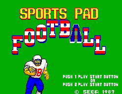 Sports Pad Football — Title screen