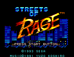 Streets of Rage — Title screen