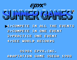 Summer Games — Title screen