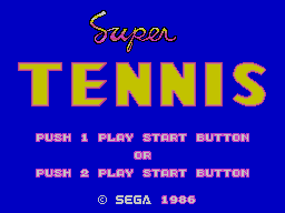 Super Tennis — Title screen