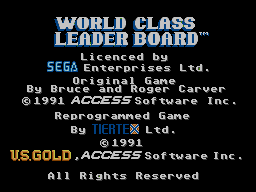 World Class Leader Board — Title screen