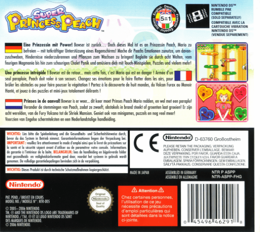 Super Princess Peach — Box back