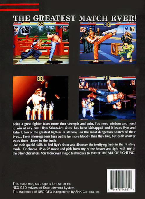 Art of Fighting — Box back