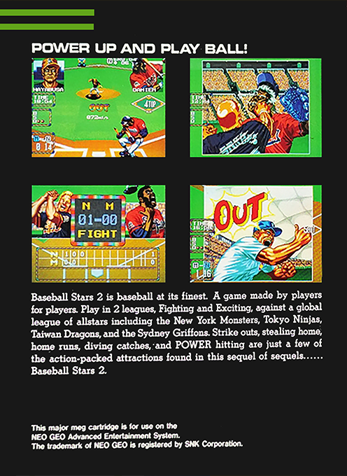 Baseball Stars 2 — Box back
