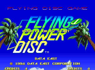 Flying Power Disc — Title screen