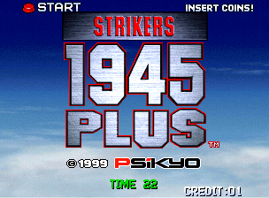Strikers 1945 Plus — Title screen