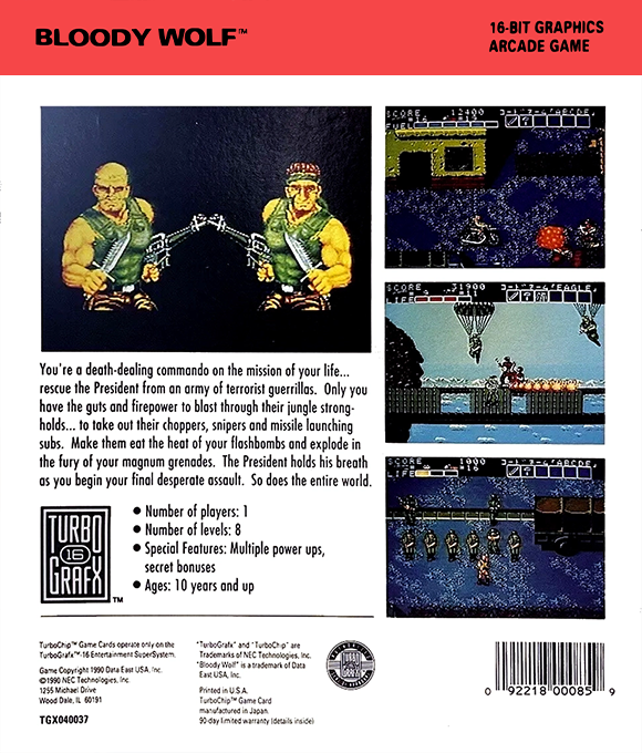 Bloody Wolf — Box back