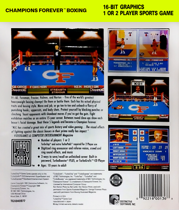 Champions Forever Boxing — Box back
