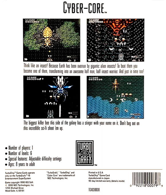 Cyber-Core — Box back