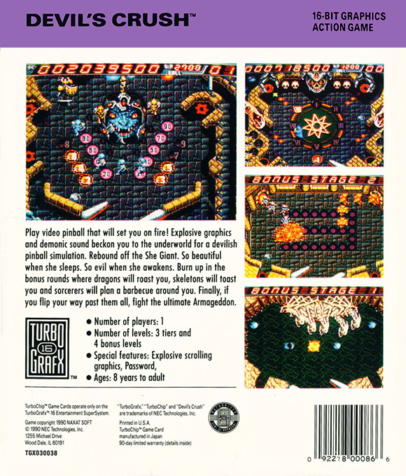 Devil's Crush — Box back