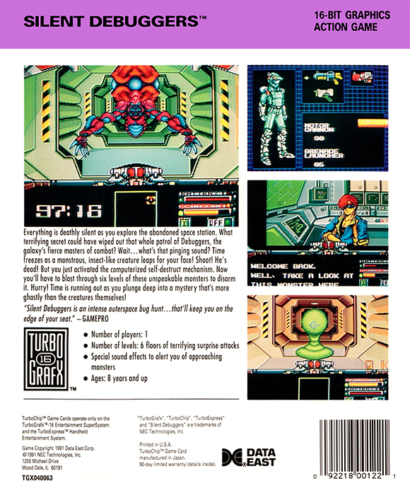 Silent Debuggers — Box back