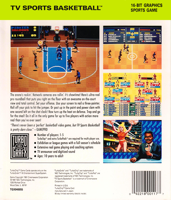 TV Sports Football — Box back