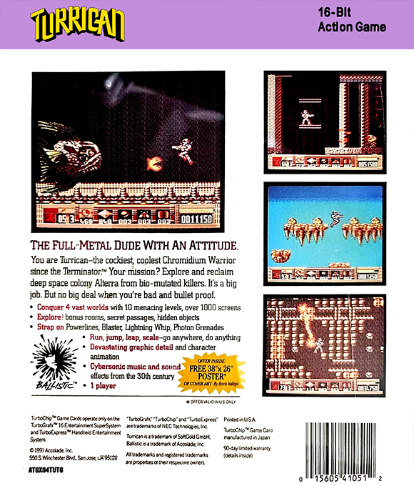 Turrican — Box back