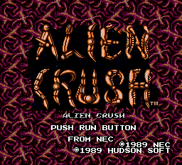 Alien Crush — Title screen