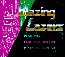 Blazing Lazers — Title screen