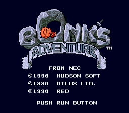 Bonk's Adventure — Title screen