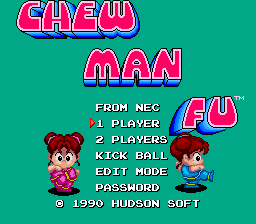 Chew Man Fu — Title screen