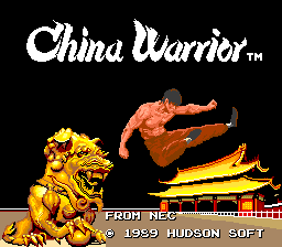China Warrior — Title screen