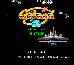 Galaga '90 — Title screen