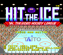 Hit the Ice : The Video Hockey League — Title screen