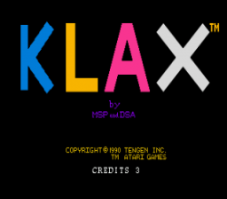 Klax — Title screen