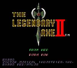 Legendary Axe II — Title screen