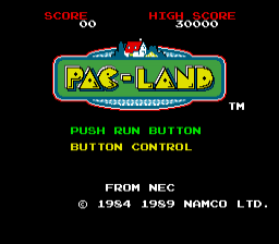 Pac-Land — Title screen