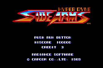 Side Arms — Title screen