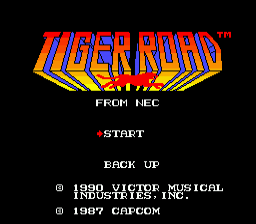 Tiger Road — Title screen