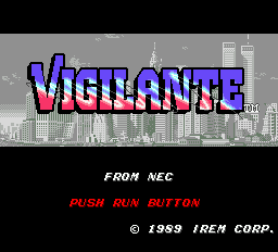 Vigilante — Title screen