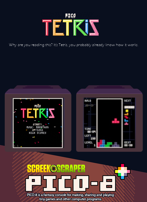 Pico Tetris — Box back