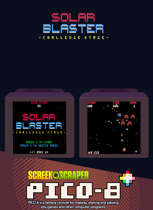 Solar Blaster Challenge Stage - a 2 minute high score shooter — Box back