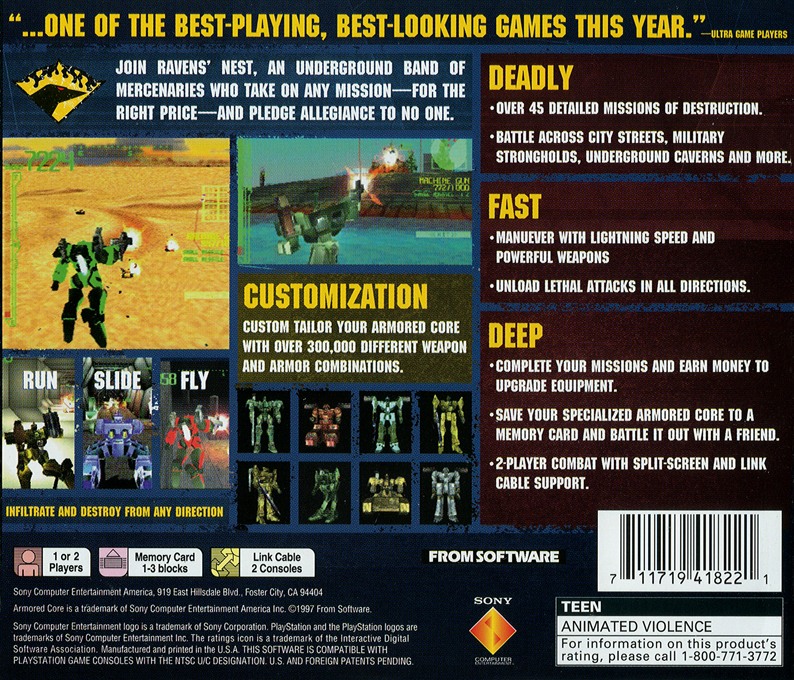 Armored Core — Box back