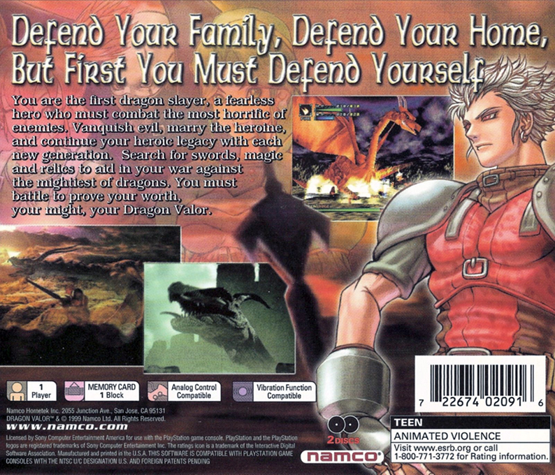 Dragon Valor — Box back