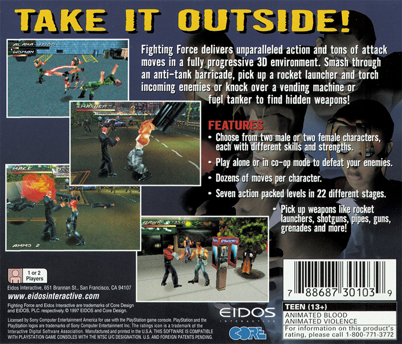 Fighting Force — Box back