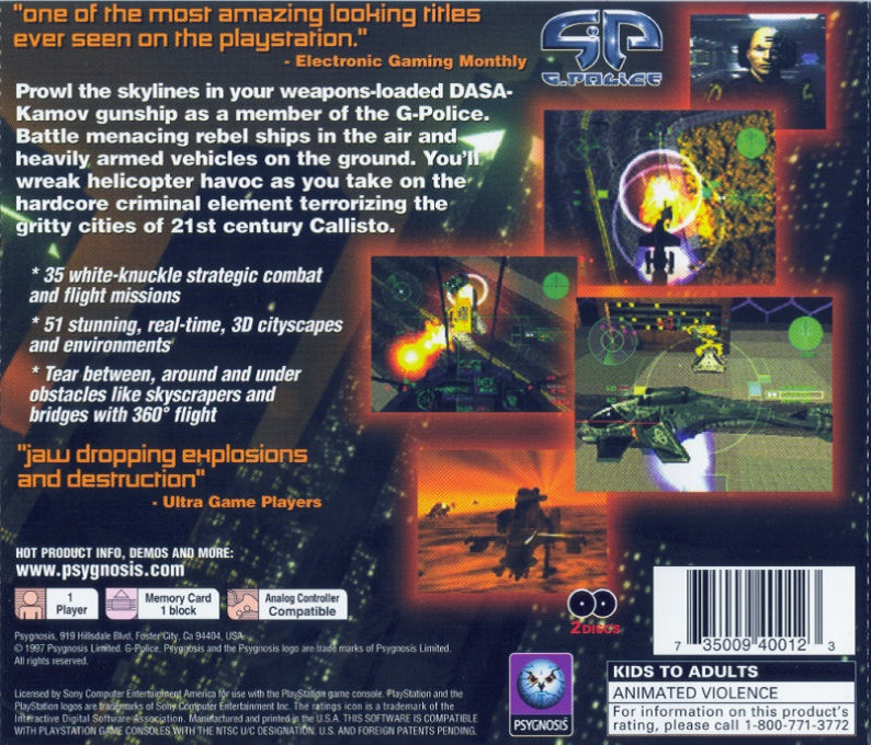 G-Police — Box back