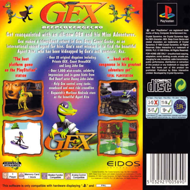 Gex : Deep Cover Gecko — Box back