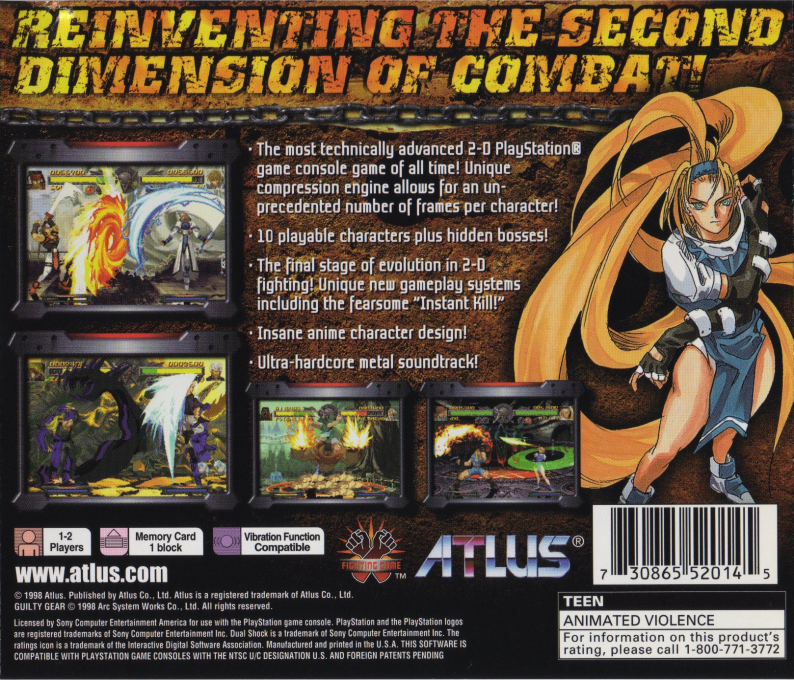 Guilty Gear — Box back