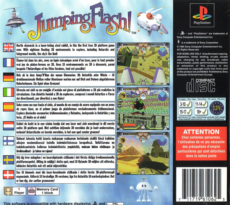 Jumping Flash! — Box back