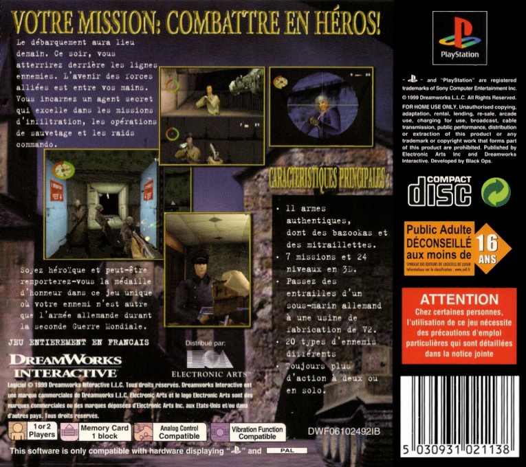 Medal of Honor — Box back