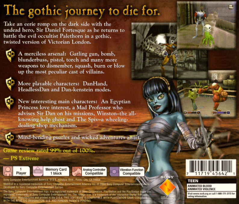MediEvil II — Box back