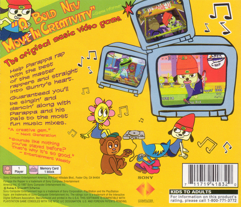 PaRappa the Rapper — Box back