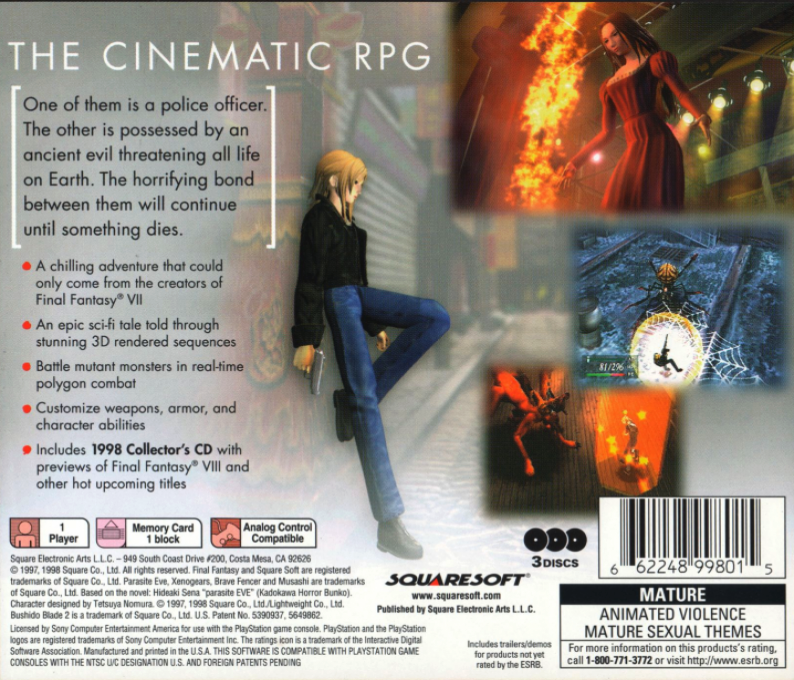 Parasite Eve — Box back