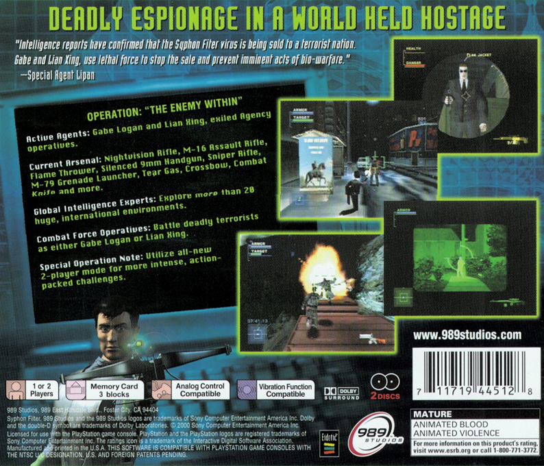 Syphon Filter 2 — Box back