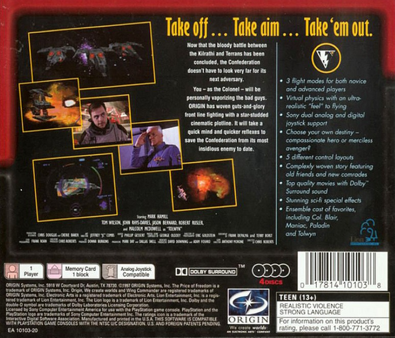 Wing Commander IV : The Price of Freedom — Box back