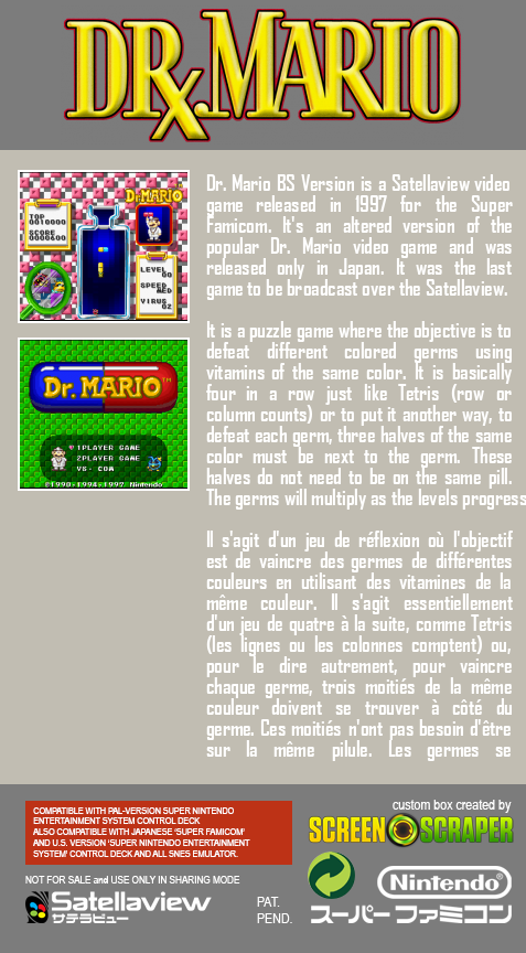 Dr. Mario — Box back