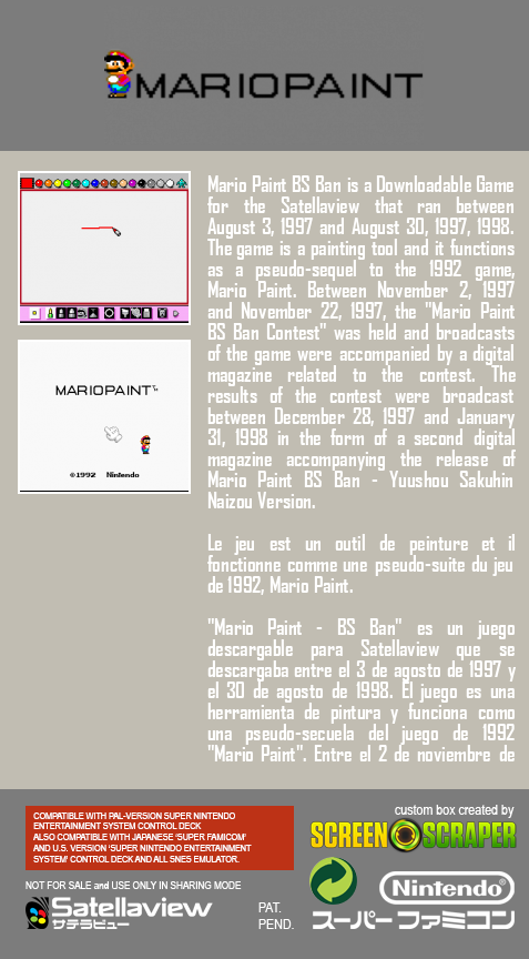 Mario Paint - Bs Ban — Box back