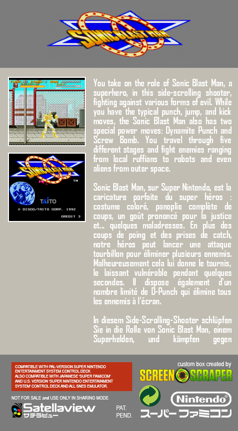 Sonic Blast Man — Box back