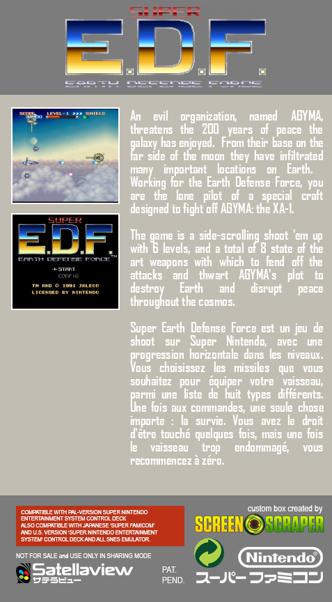 Super Earth Defense Force — Box back